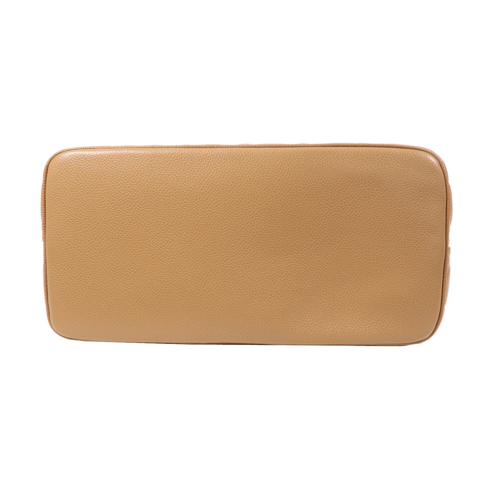 CHANEL 菱格Caviar皮革Shoulder Bag金扣肩背袋米色