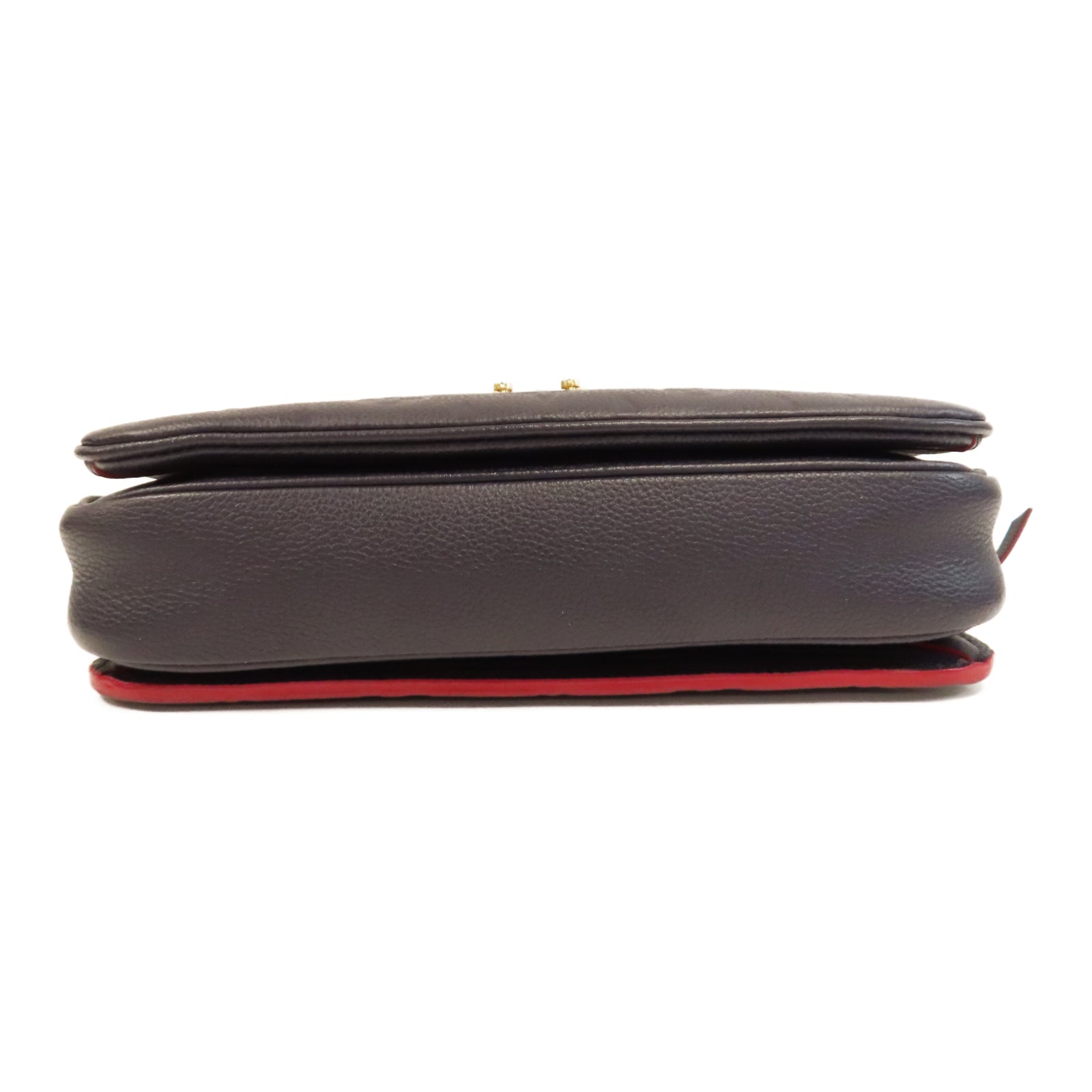 LOUIS VUITTON Monogram Empreinte Pochette Metis金扣手挽肩背兩用袋深藍色