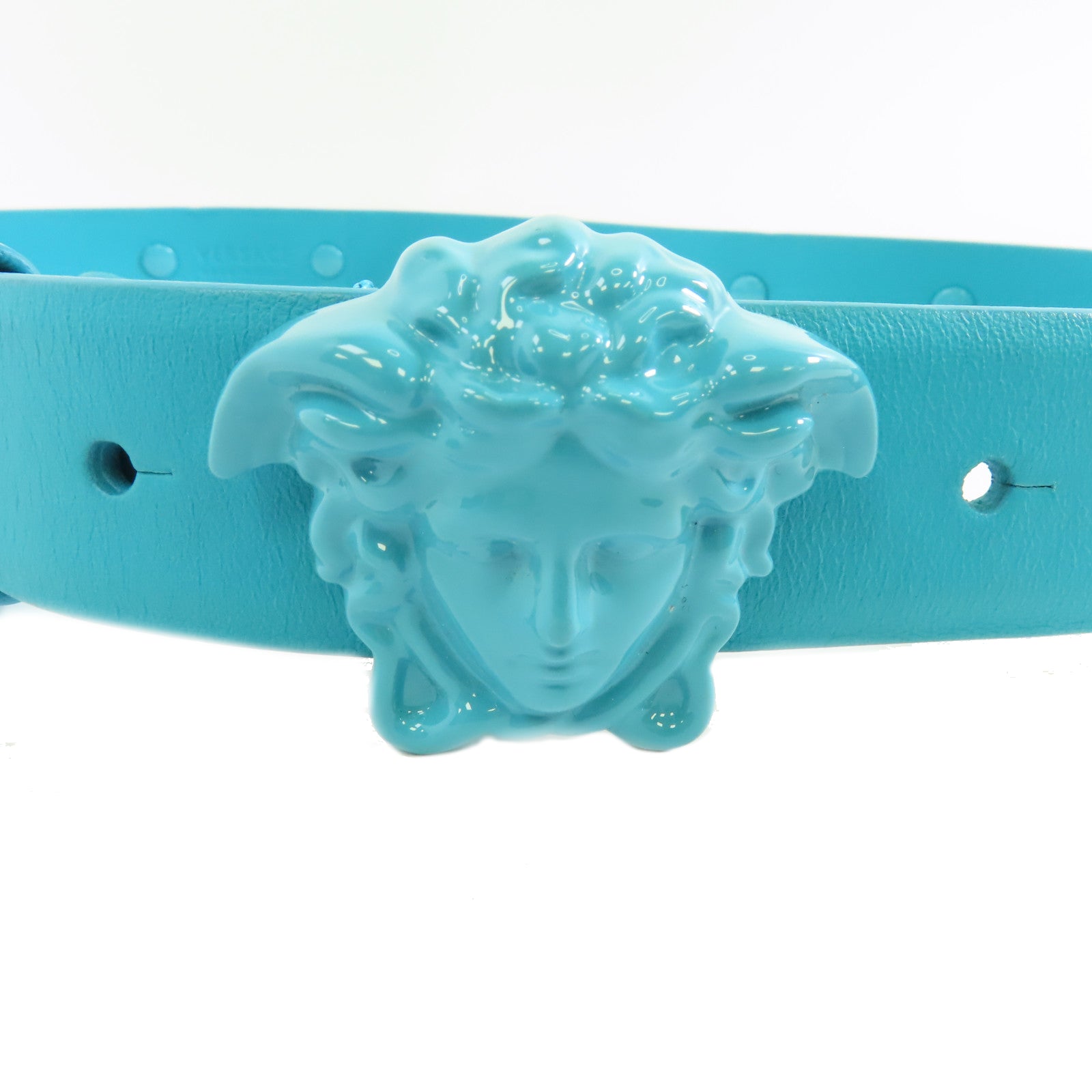 VERSACE 牛皮皮革Belt皮帶藍色