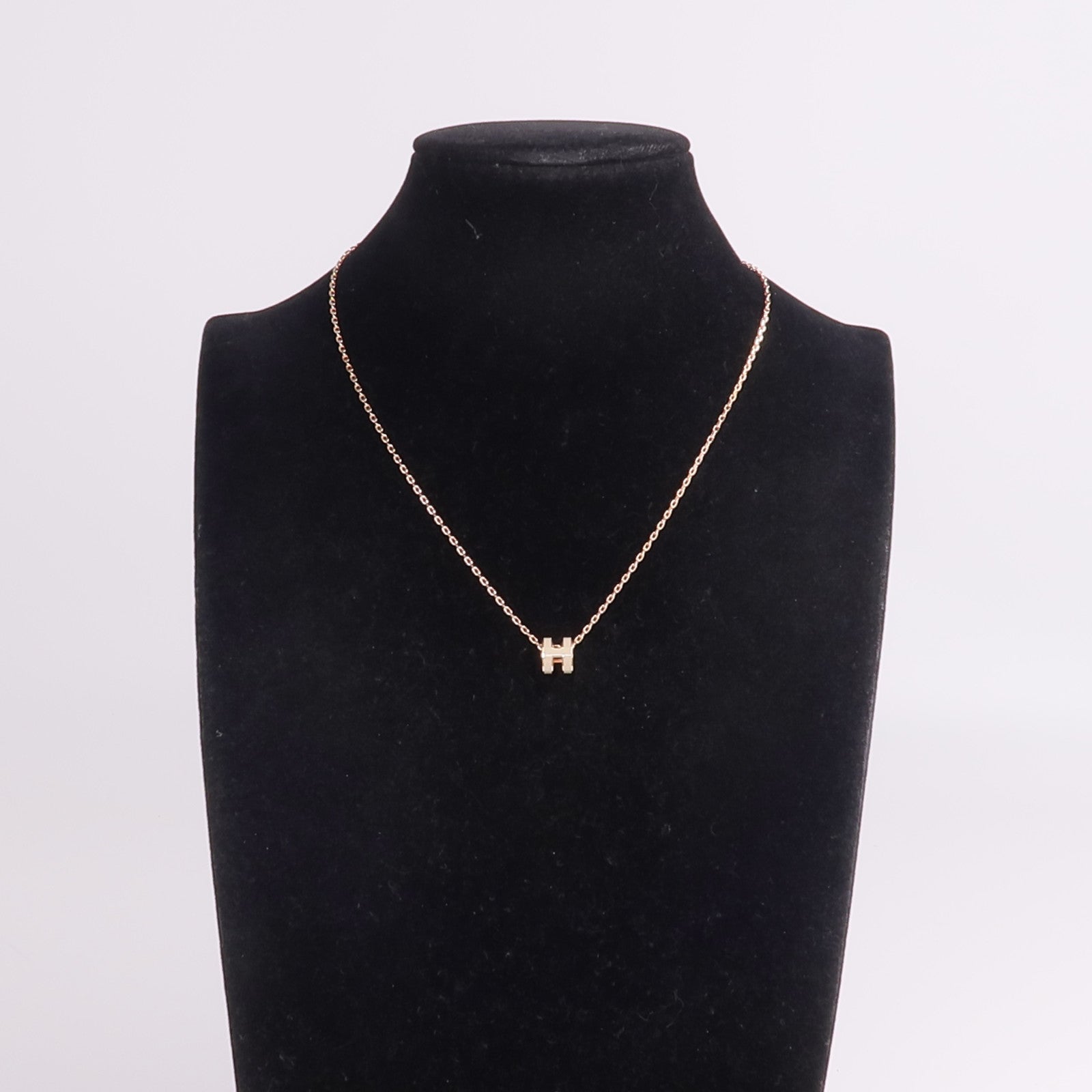 HERMES 金屬Mini Pop H Necklace項鍊Marron Glace