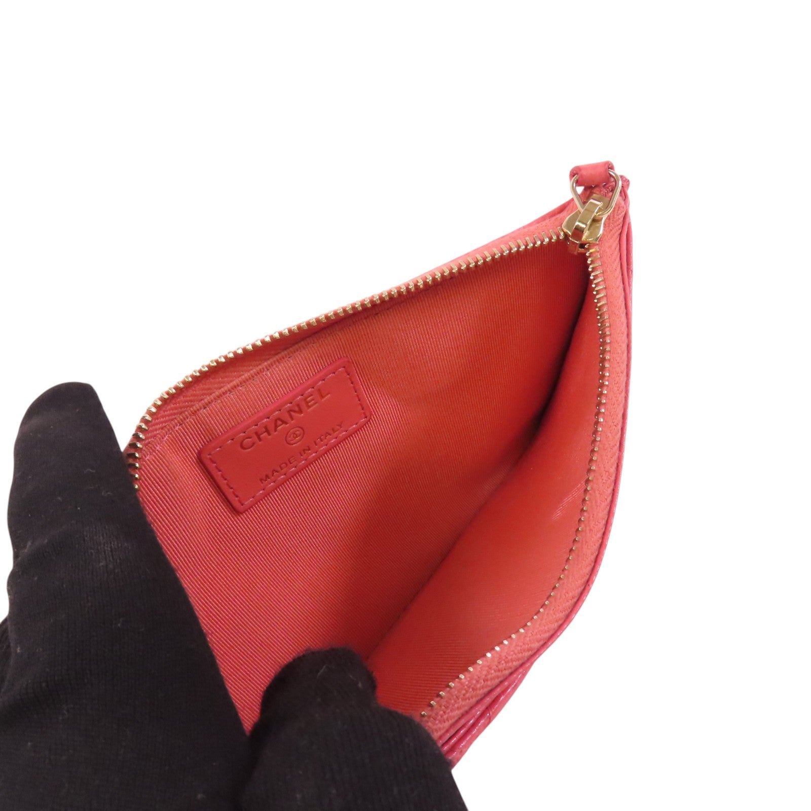 CHANEL 牛皮皮革Card Case金扣卡套