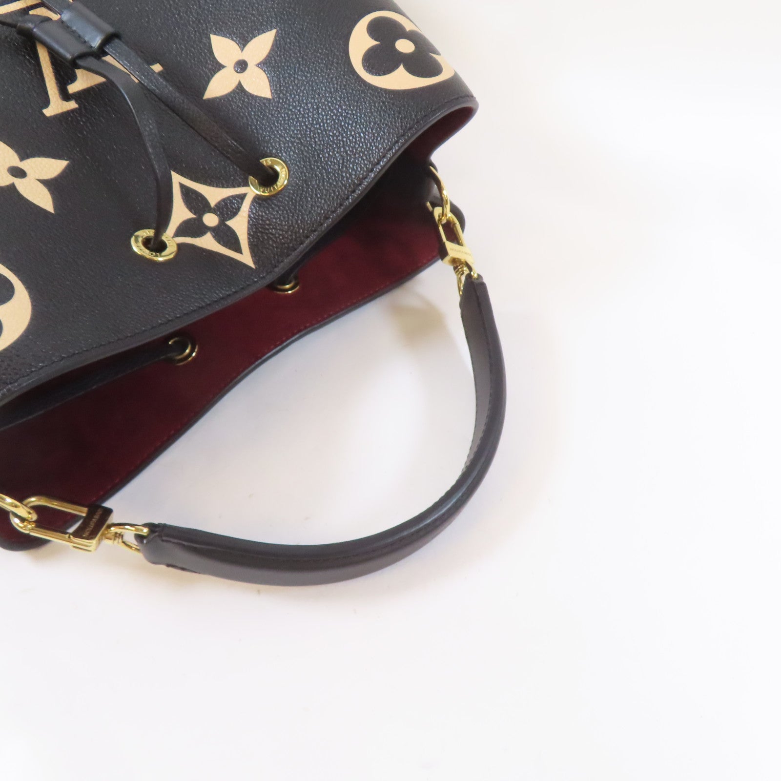 LOUIS VUITTON Monogram Empreinte Neo Noe MM金扣手挽肩背兩用袋黑色