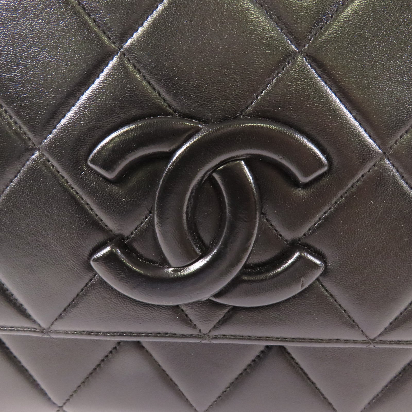 CHANEL 牛皮皮革Vintage So Black金扣肩背袋