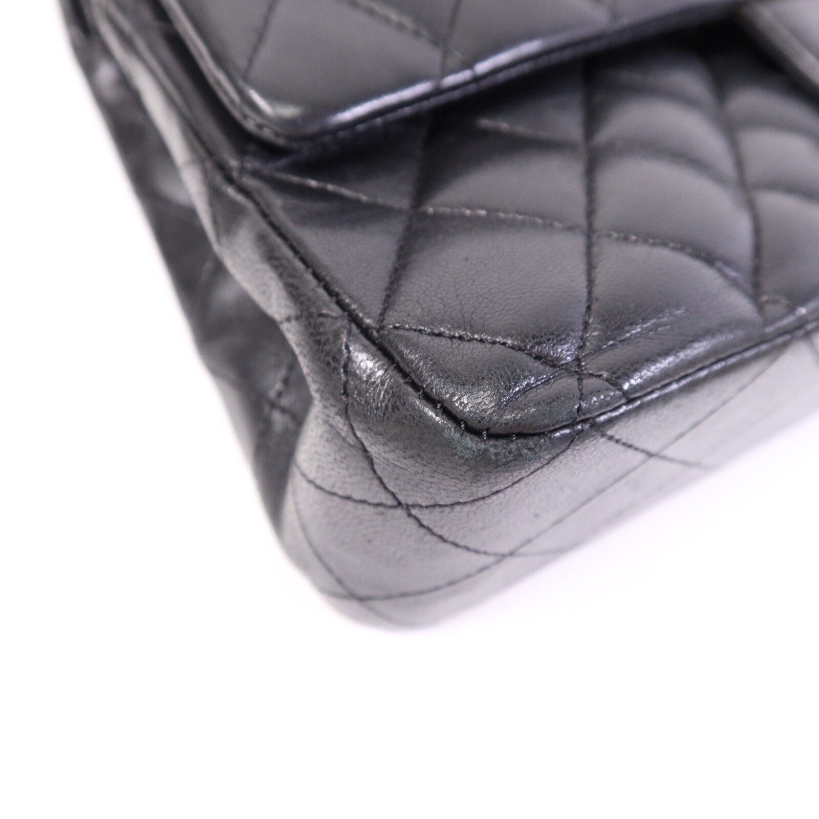 CHANEL 羊皮皮革Classic 25銀扣鏈帶肩背袋