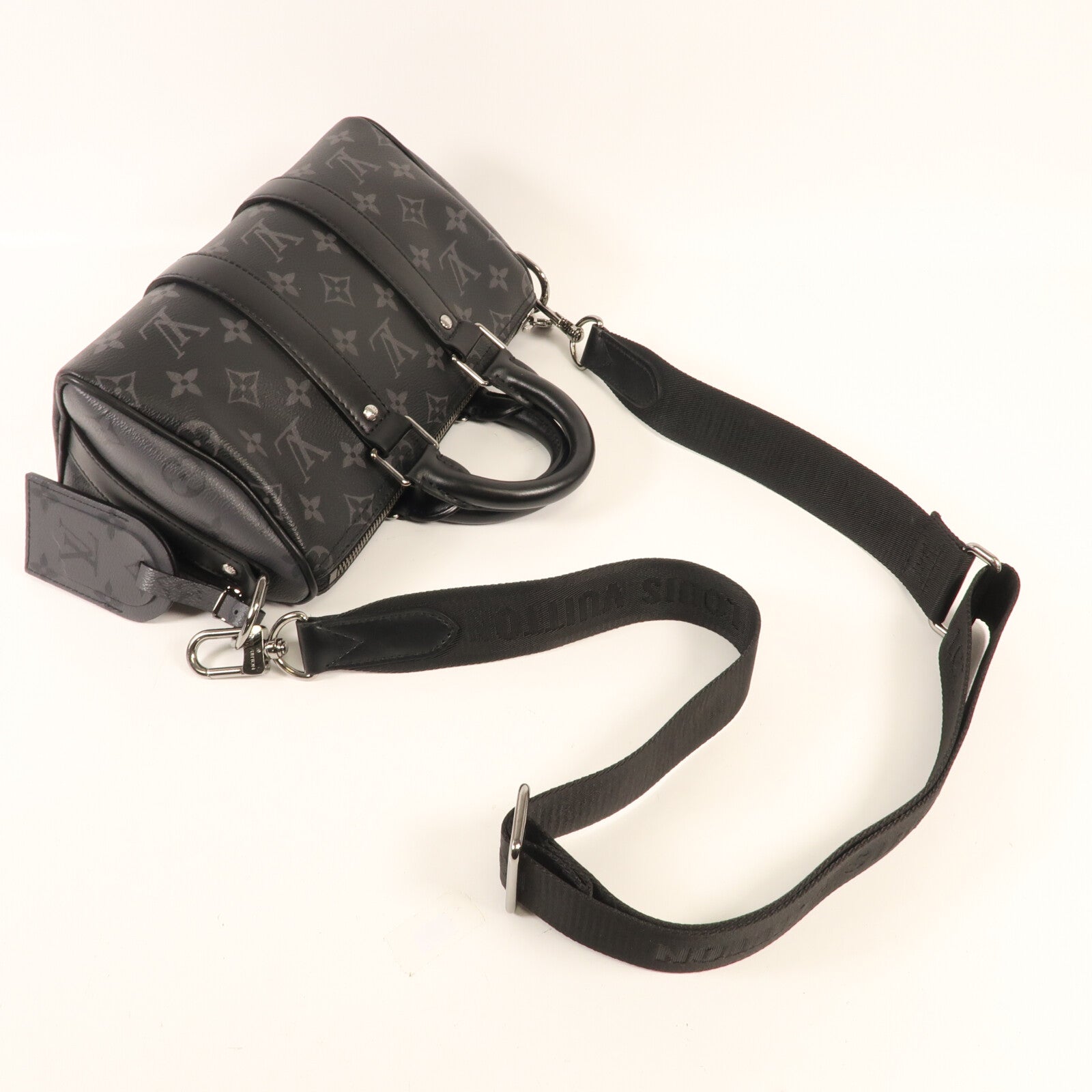 LOUIS VUITTON Monogram Keepall Bandouliere 25銀扣手挽肩背兩用袋