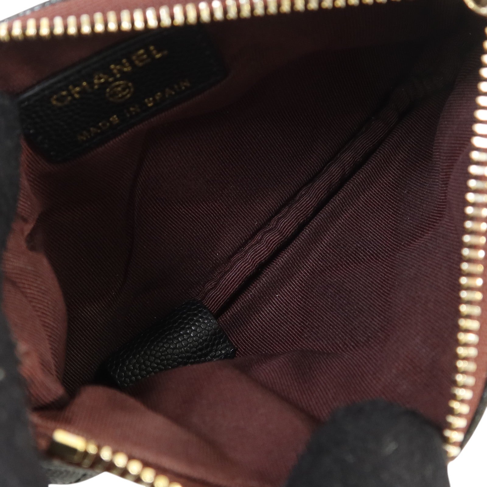 CHANEL 牛皮皮革Classic Small Zipper Pouch金扣錢包