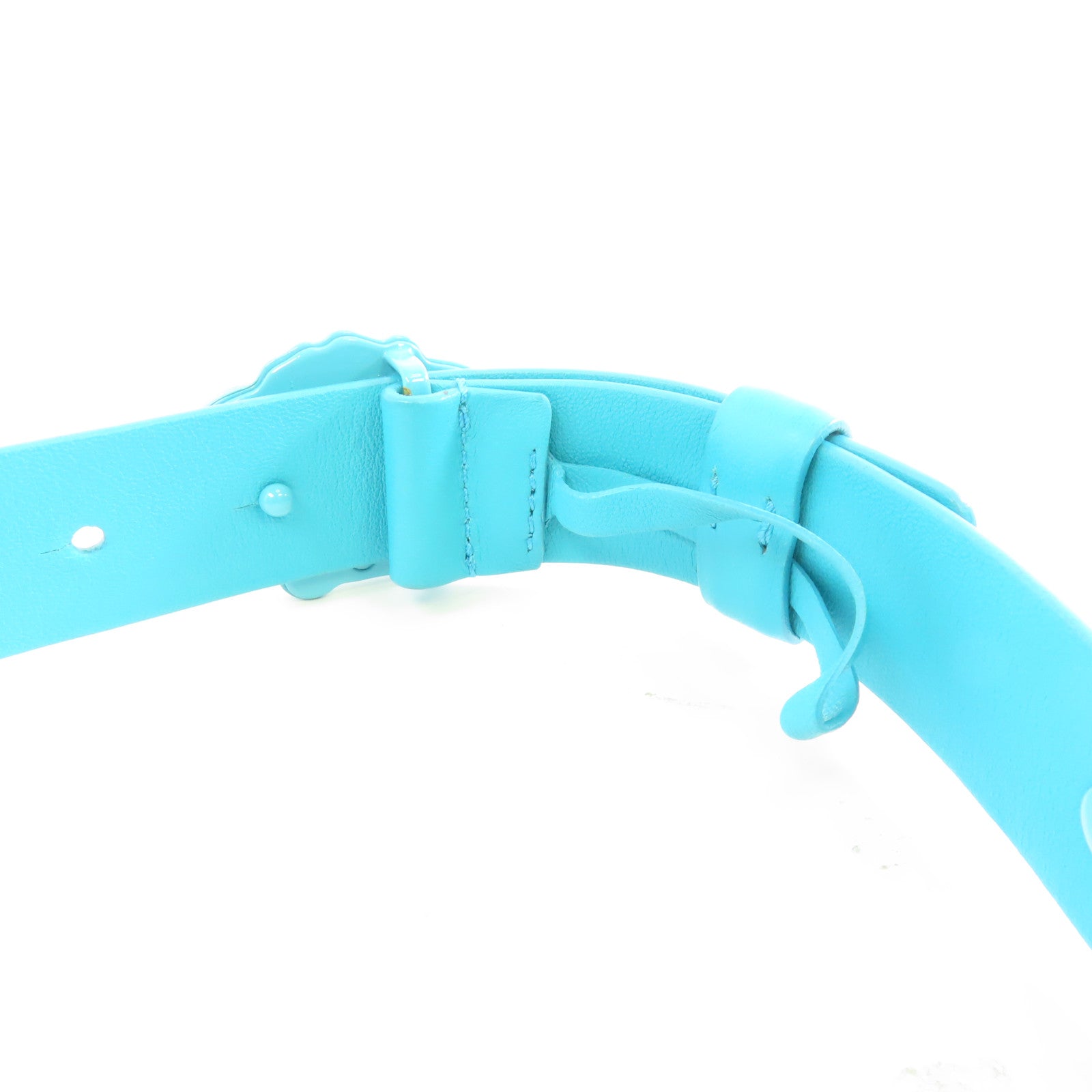 VERSACE 牛皮皮革Belt皮帶藍色