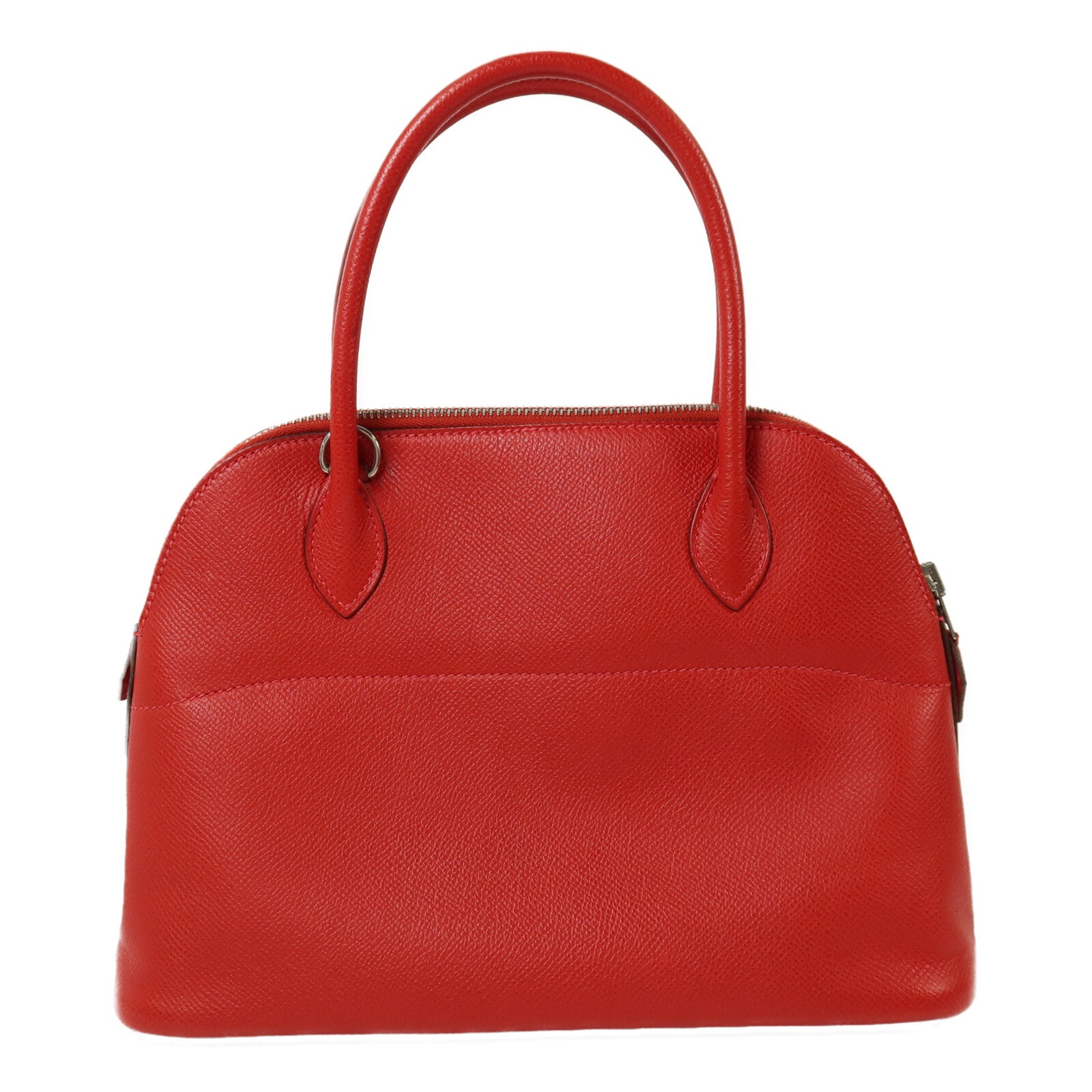HERMES Epsom皮革Bolide 27銀扣手挽肩背兩用袋Rouge Casaque