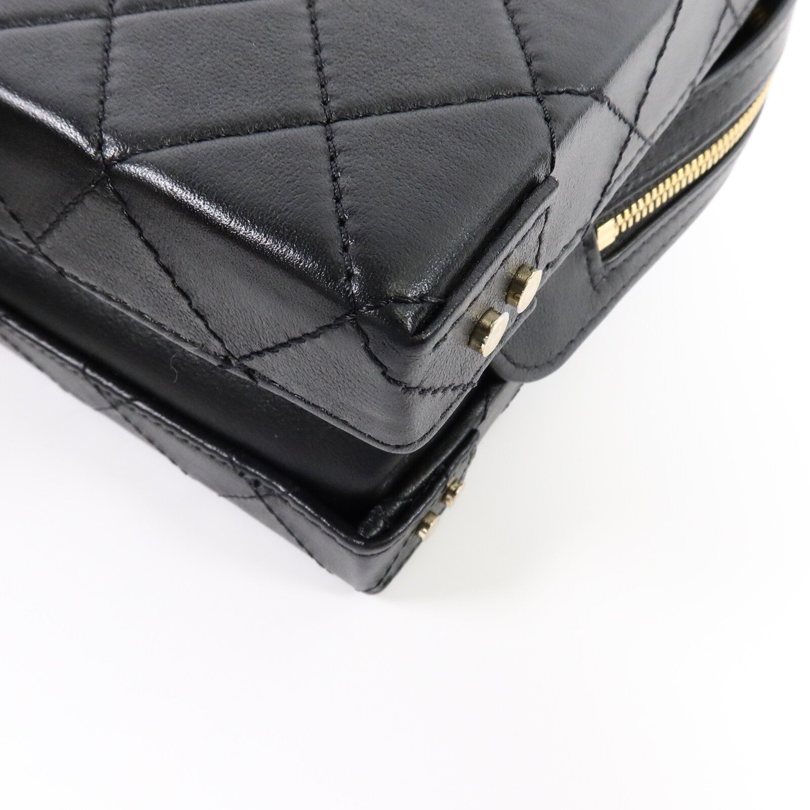 CHANEL 牛皮皮革Vanity Case鏈帶手挽肩背兩用袋