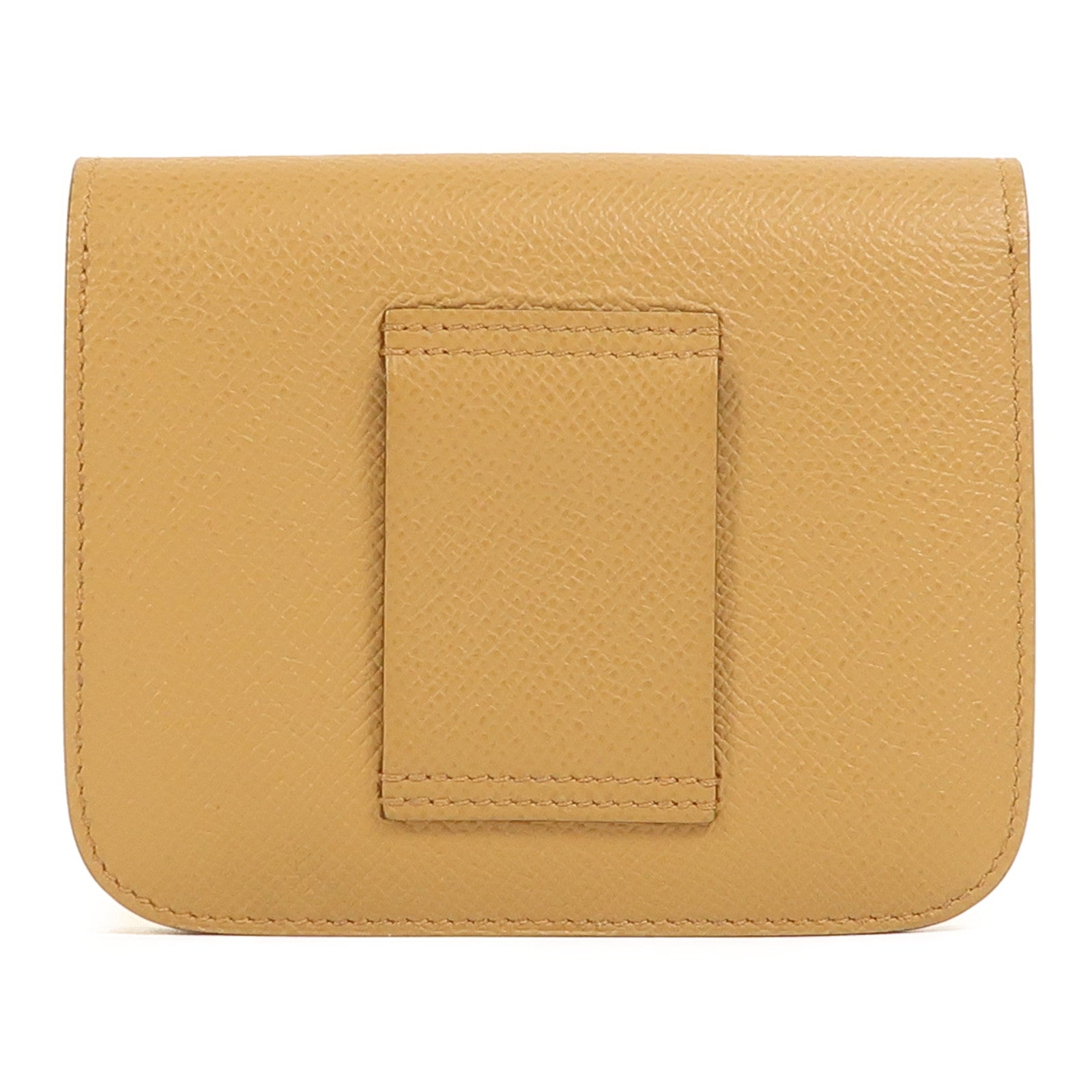 HERMES Epsom皮革Constance Slim銀扣錢包Biscuit