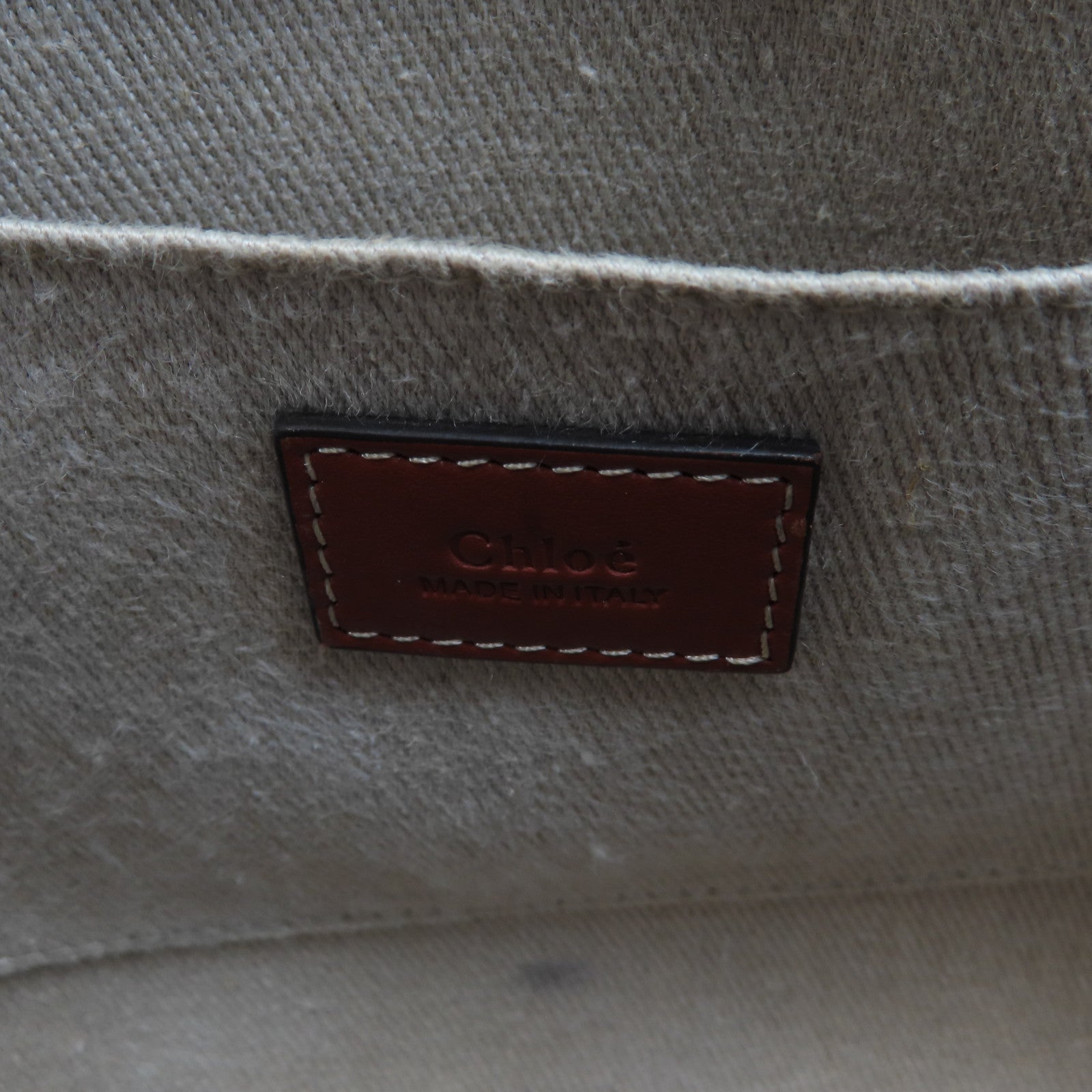 Chloe 帆布Small Woody Tote bag金扣手挽肩背兩用袋米色/啡色