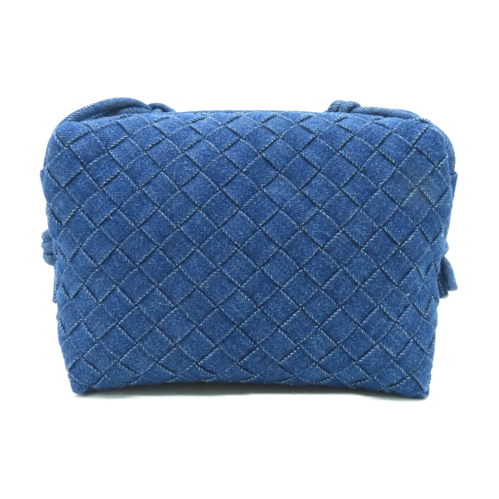 BOTTEGA VENETA 牛仔布料Small Loop Camera Bag金扣肩背袋藍色