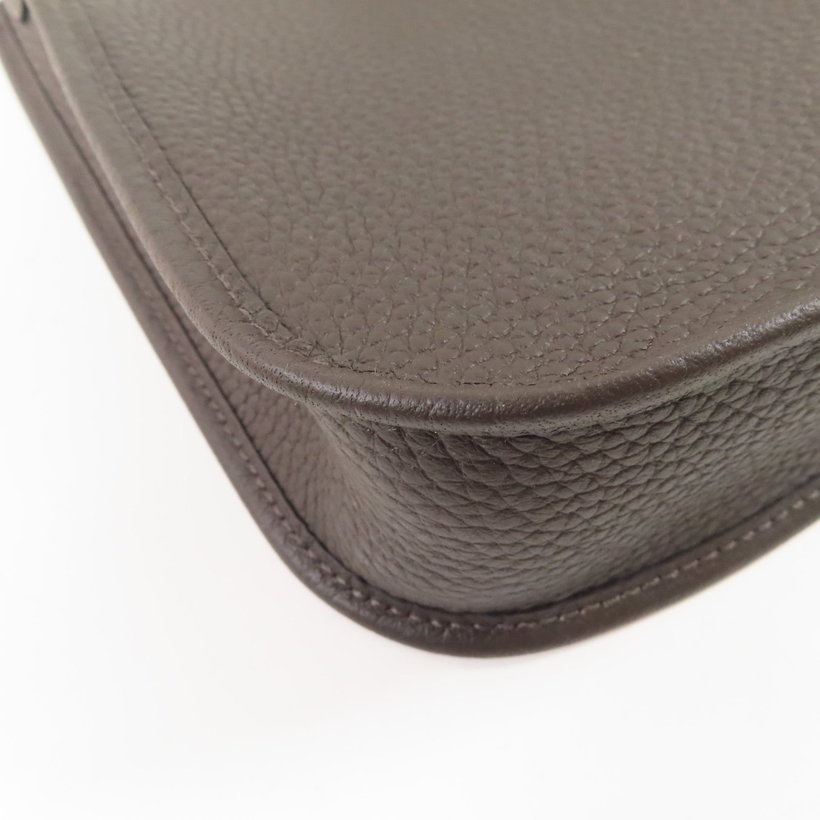 HERMES Clemence皮革Evelyne TPM金扣肩背袋46 Ebene