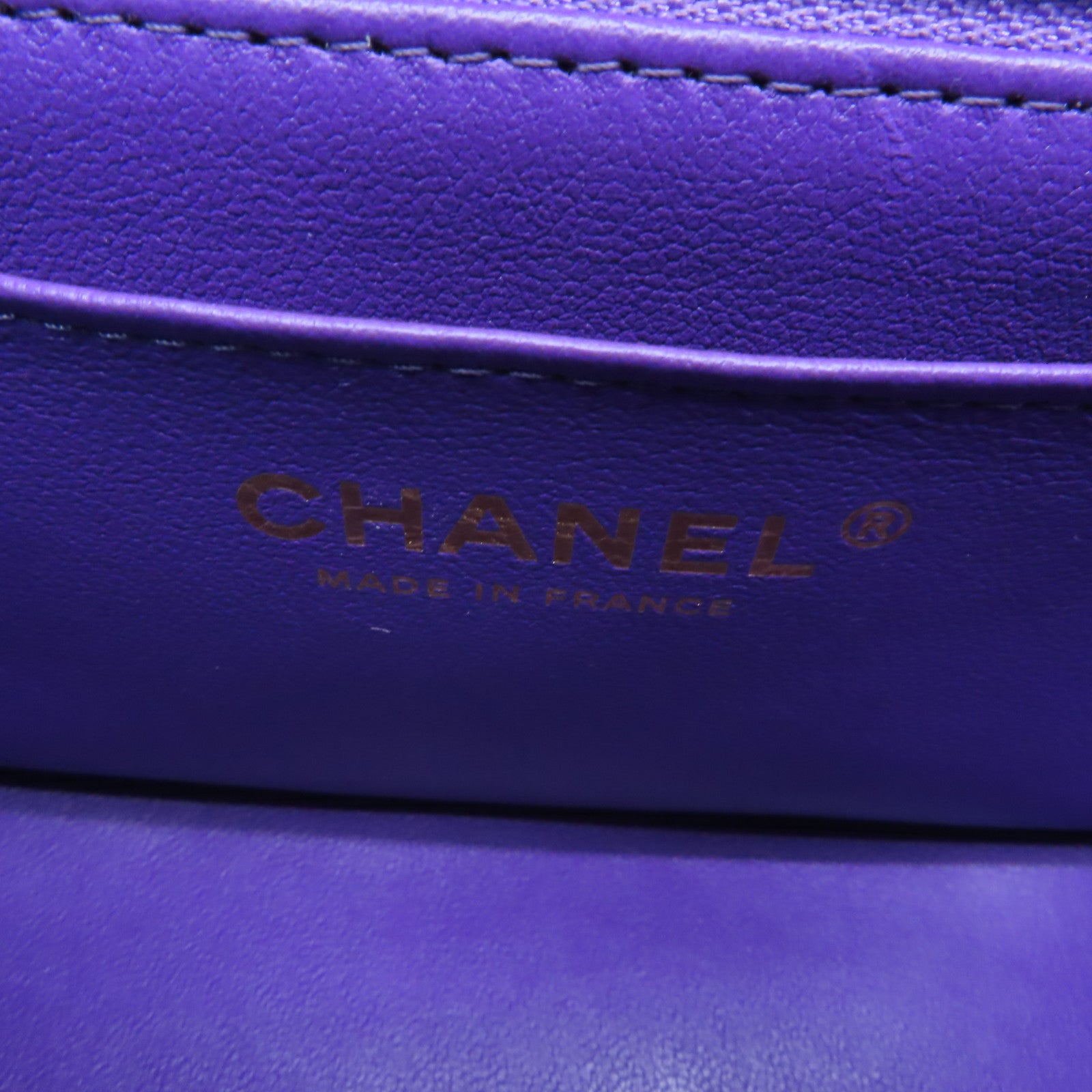 CHANEL 【激減優惠】菱格羊皮皮革CF20金扣手挽肩背兩用袋紫色