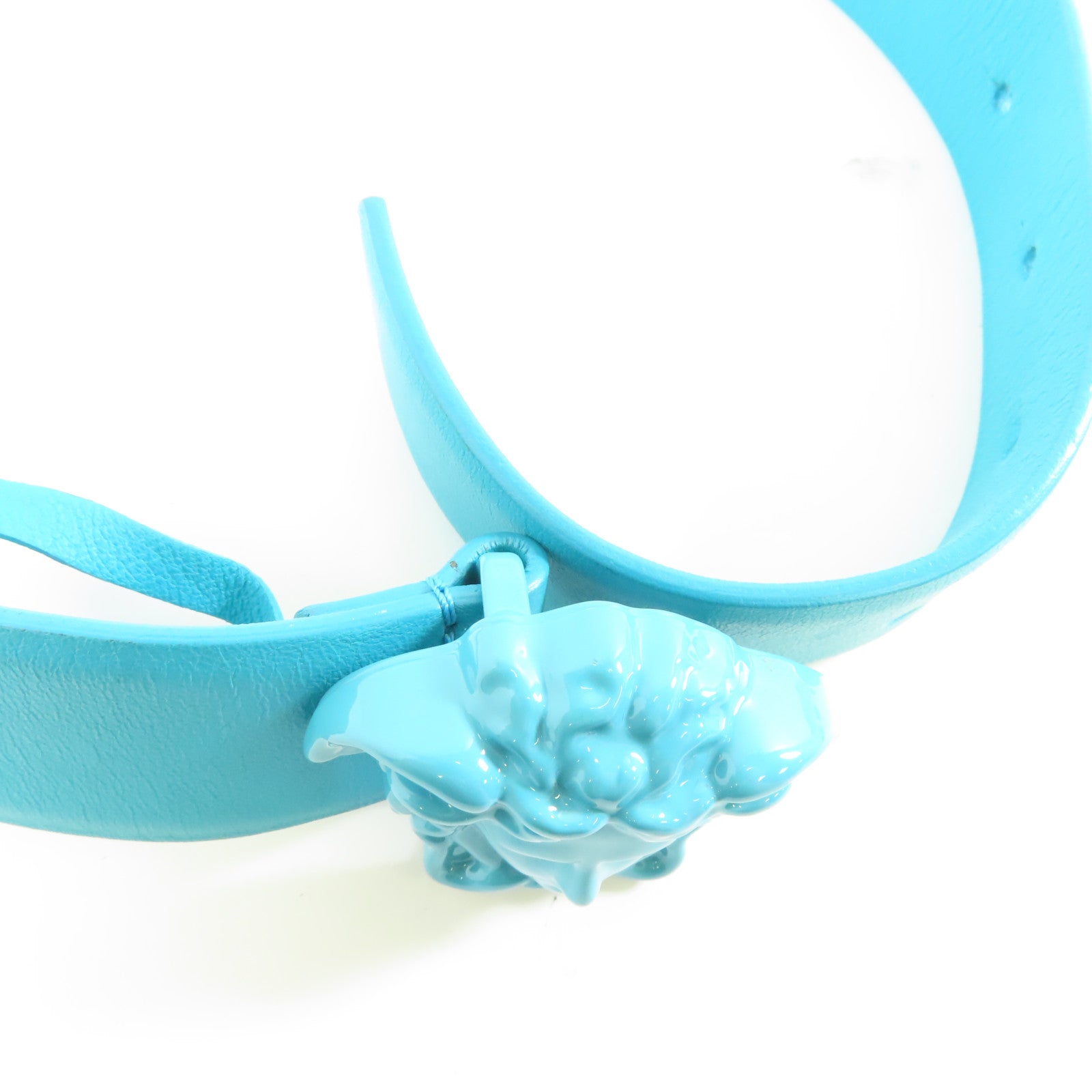 VERSACE 牛皮皮革Belt皮帶藍色