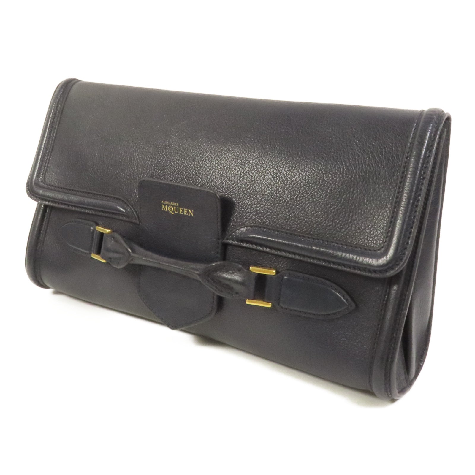 Alexander McQueen 牛皮皮革McQueen Clutch Bag金扣手提包