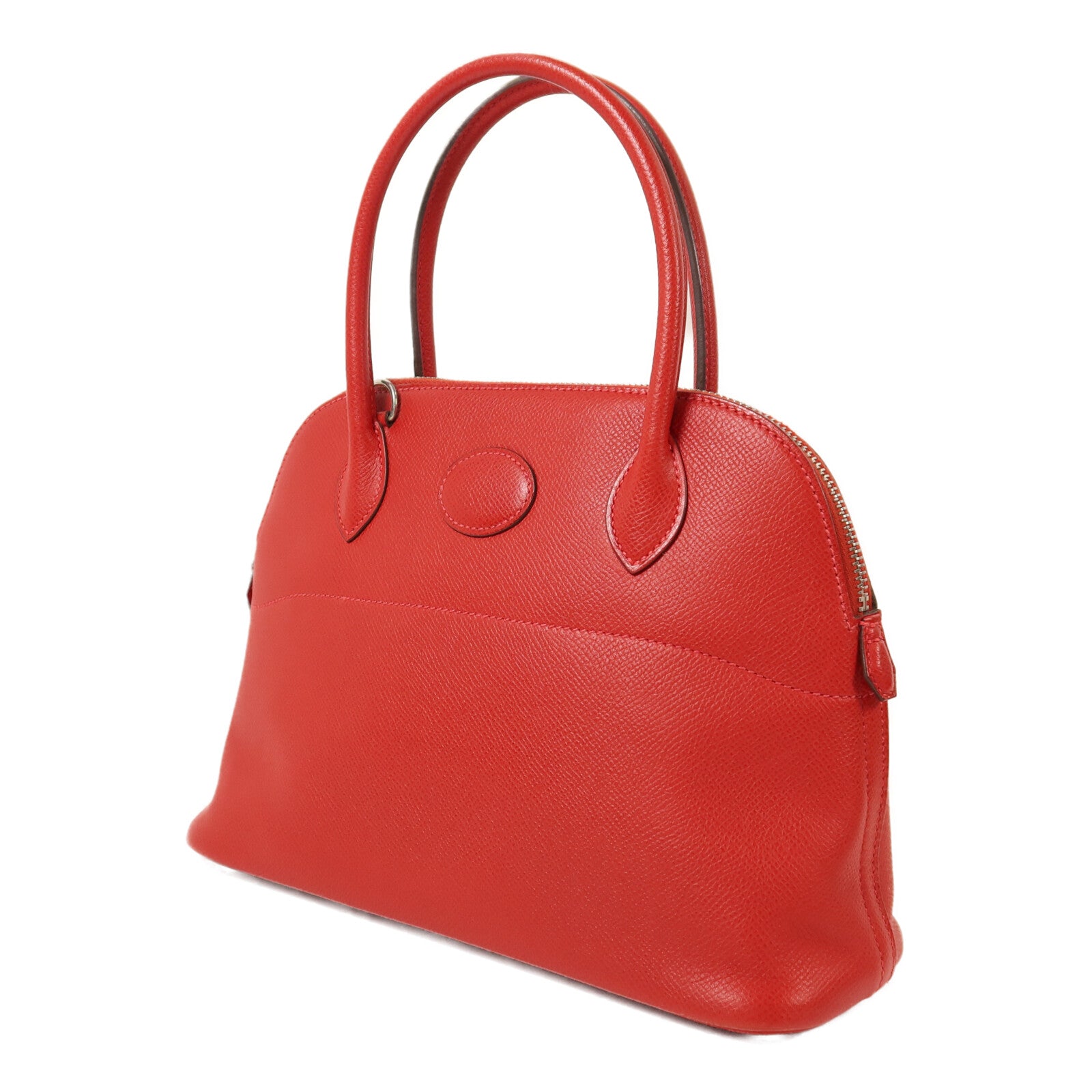 HERMES Epsom皮革Bolide 27銀扣手挽肩背兩用袋Rouge Casaque