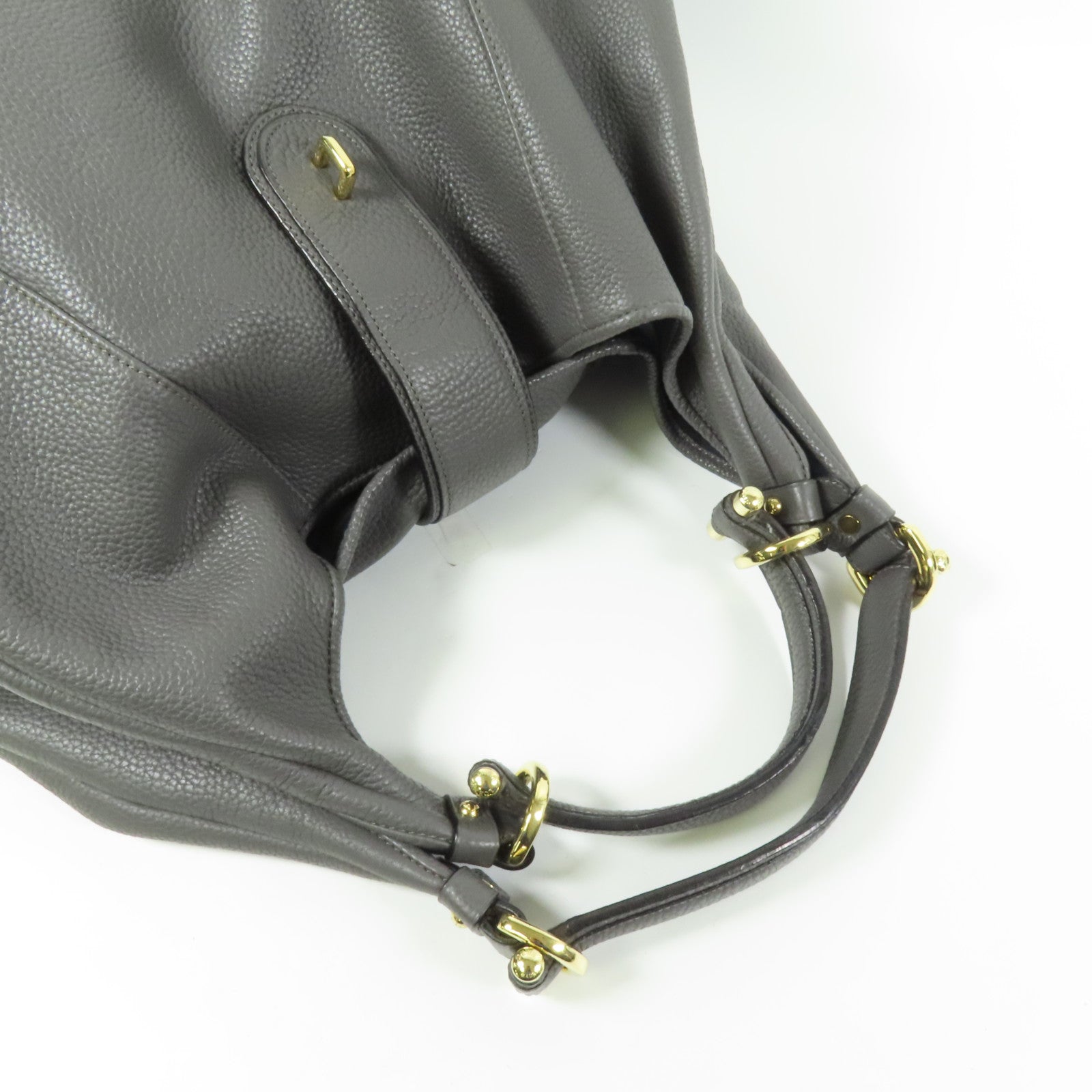 LOEWE 牛皮皮革Tote Bag金扣扣肩背袋