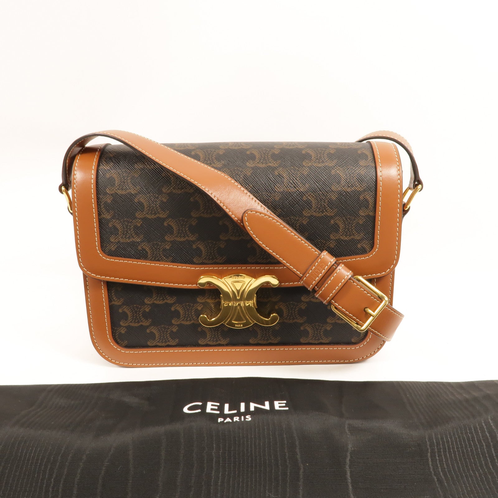 CELINE 塗層帆布Classique Triomphe肩背袋