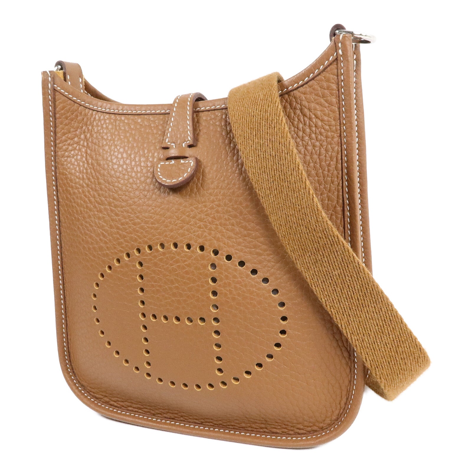 HERMES Clemence皮革Evelyne TPM肩背袋Gold