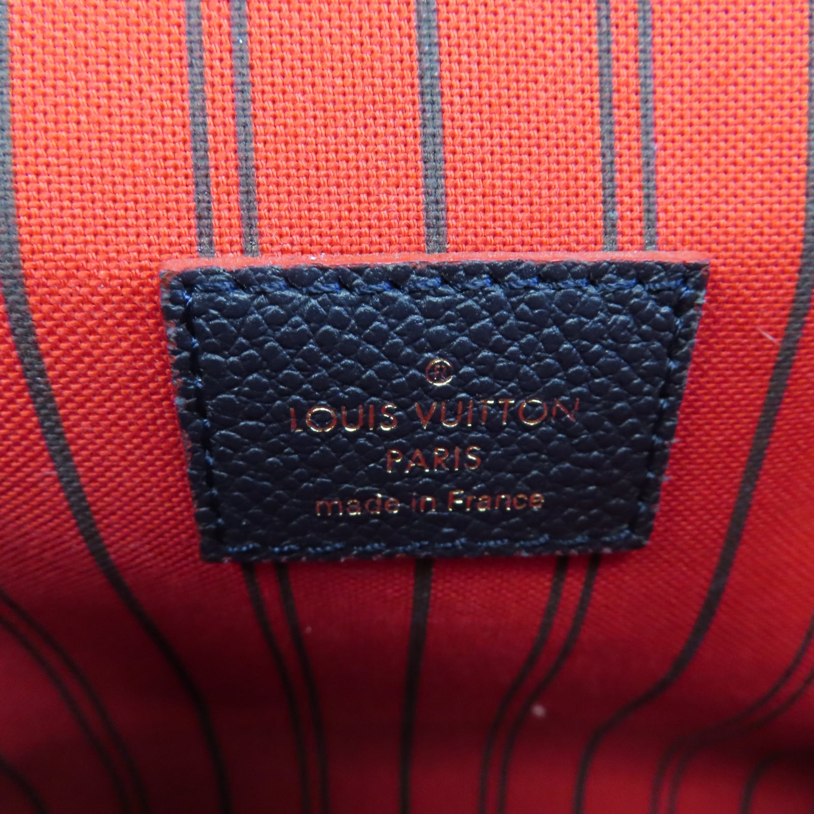 LOUIS VUITTON Monogram Empreinte Pochette Metis金扣手挽肩背兩用袋深藍色