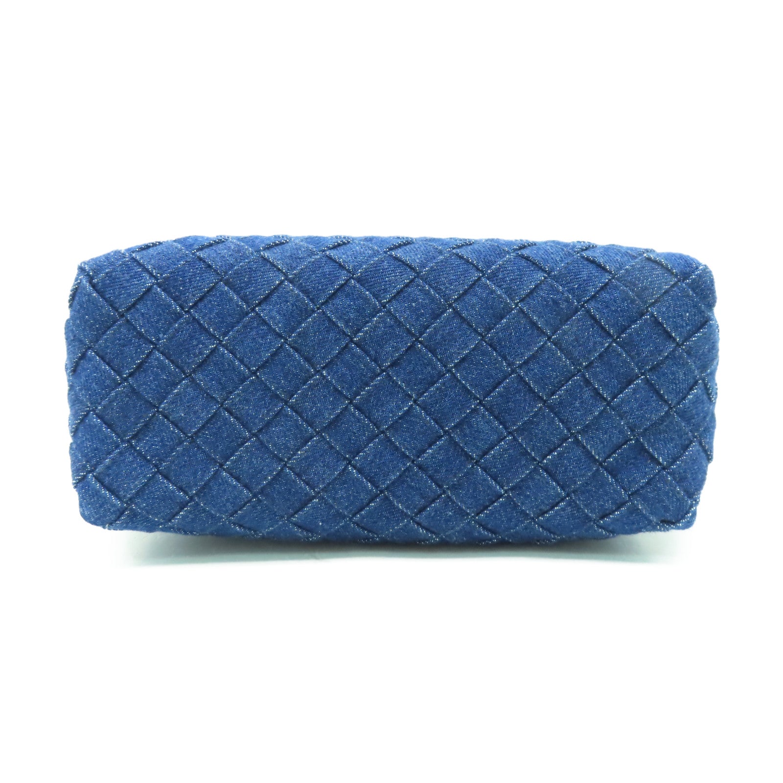 BOTTEGA VENETA 牛仔布料Small Loop Camera Bag金扣肩背袋藍色