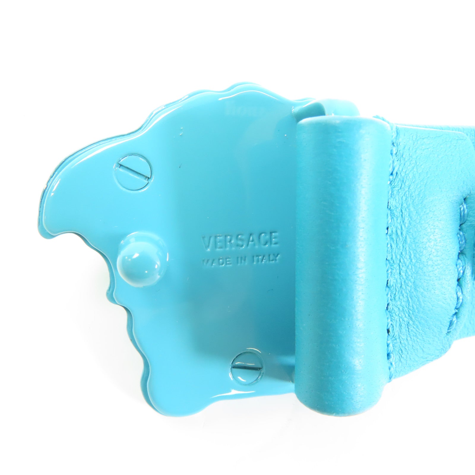 VERSACE 牛皮皮革Belt皮帶藍色