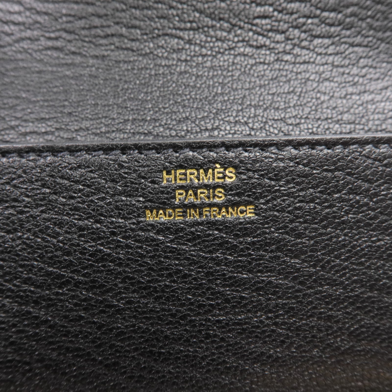HERMES 【激減優惠】Chevre皮革Roulis Slim金扣錢包Noir