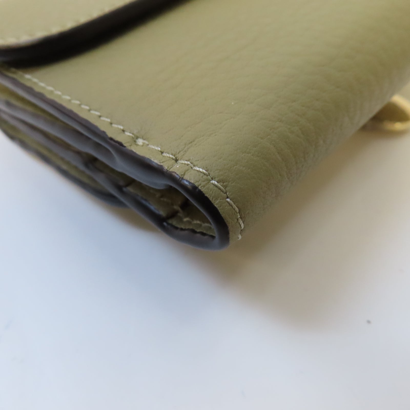 Chloe 【激減優惠】牛皮皮革Wallet金扣錢包綠色