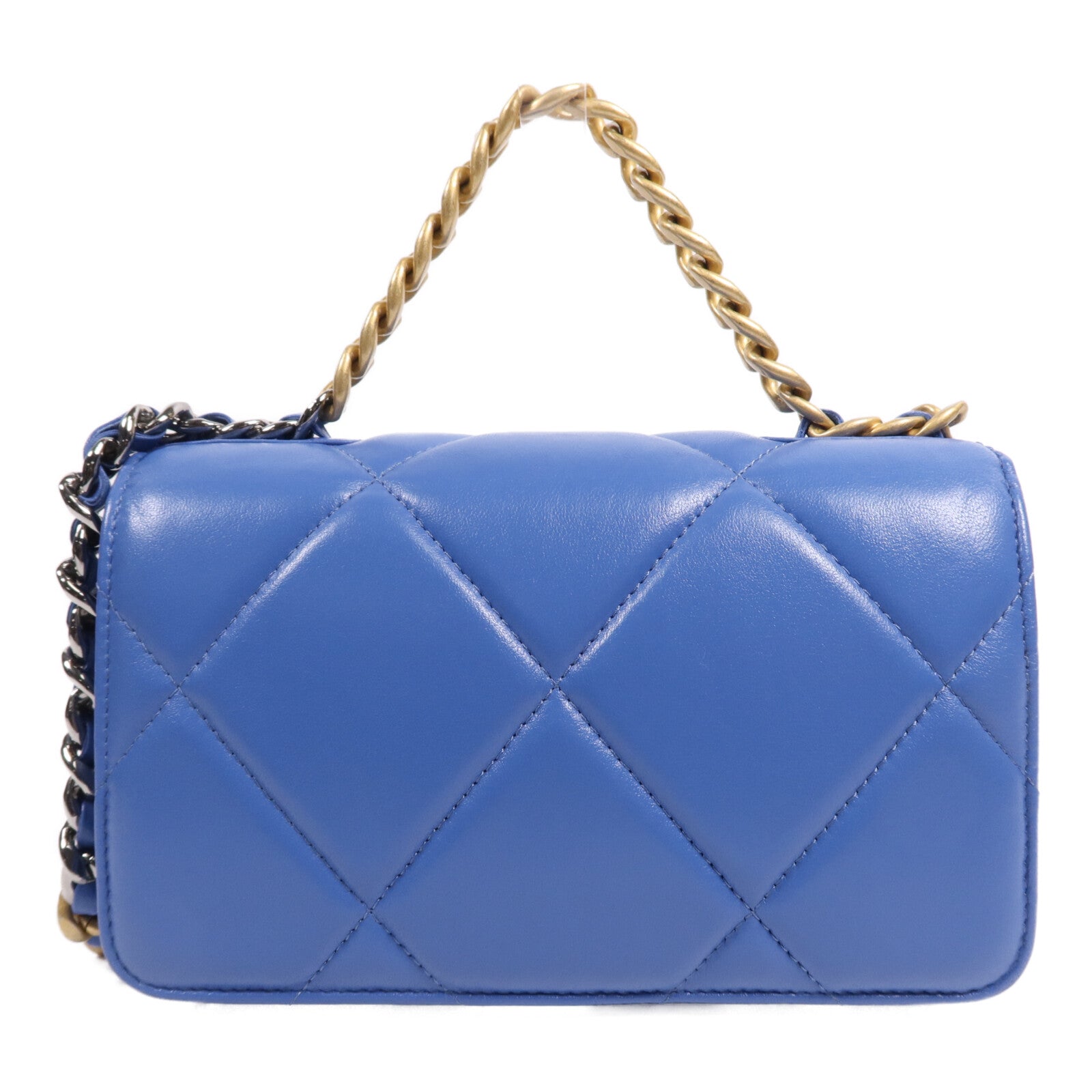 CHANEL 羊皮皮革19 WOC Wallet On Chain鏈帶手挽肩背兩用袋