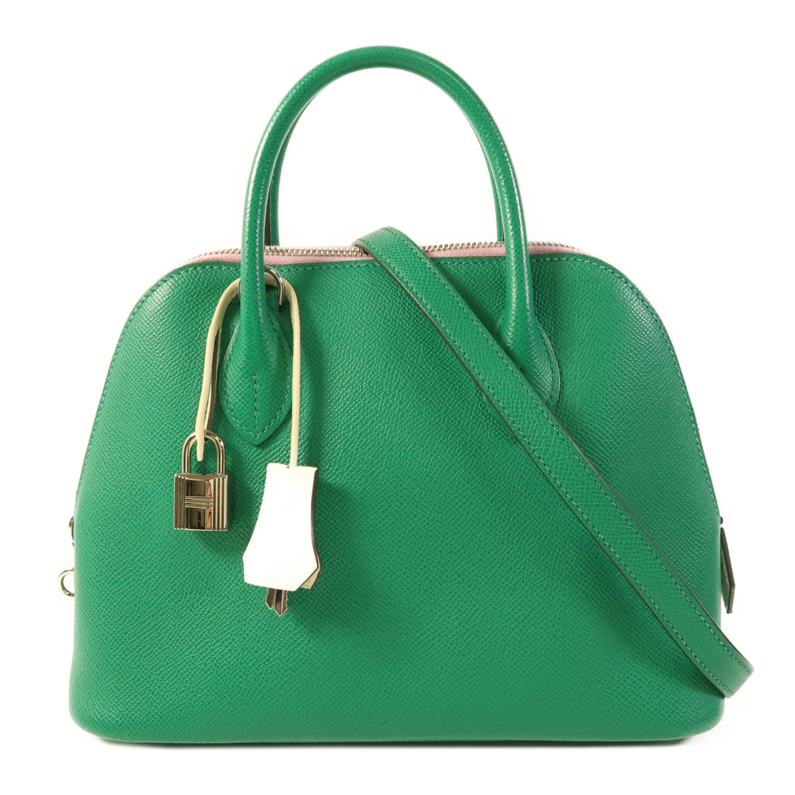 HERMES Epsom皮革1923 Bolide 25銀扣手挽肩背兩用袋Jade/Nata/Mauve