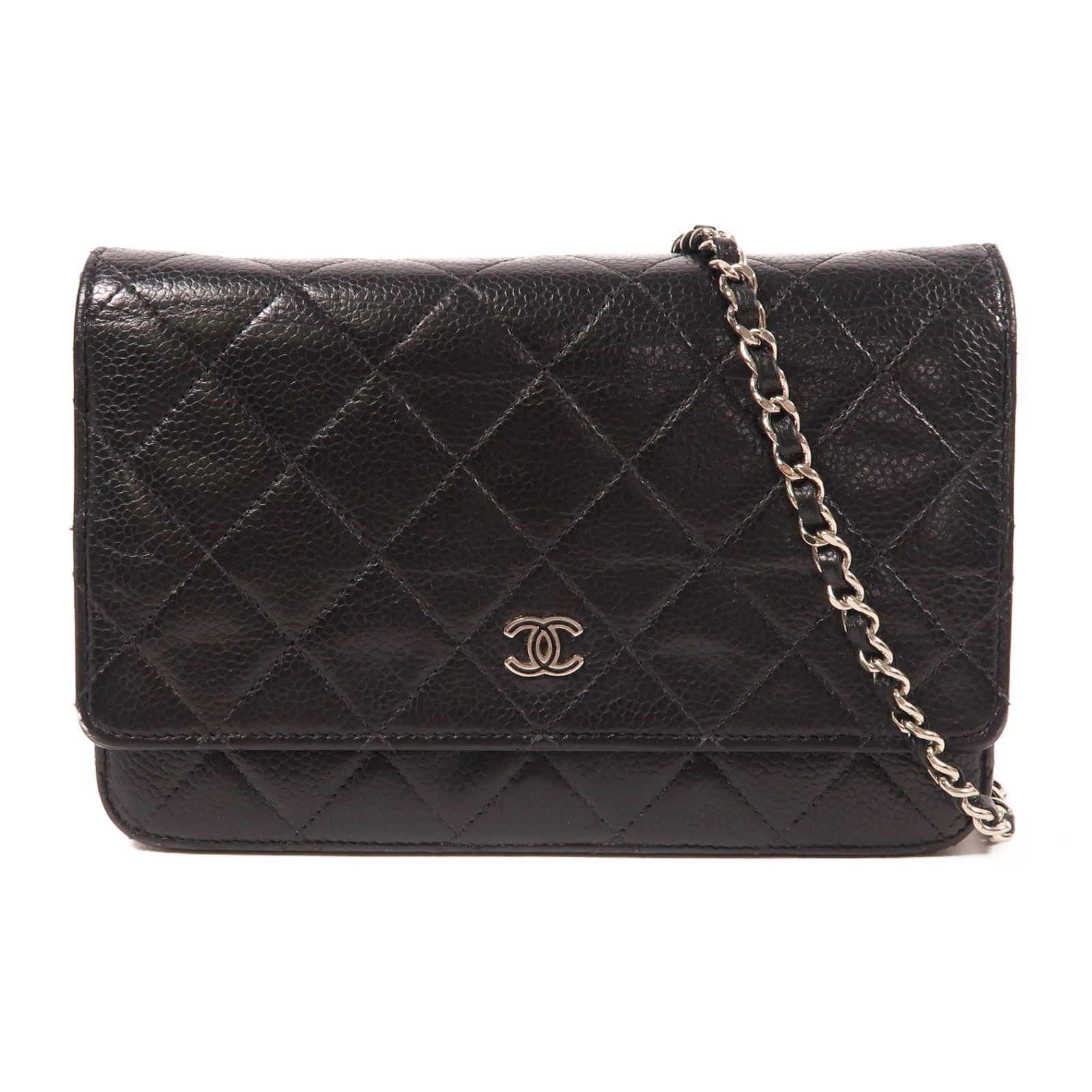 CHANEL 牛皮皮革WOC Wallet On Chain銀扣鏈帶肩背袋