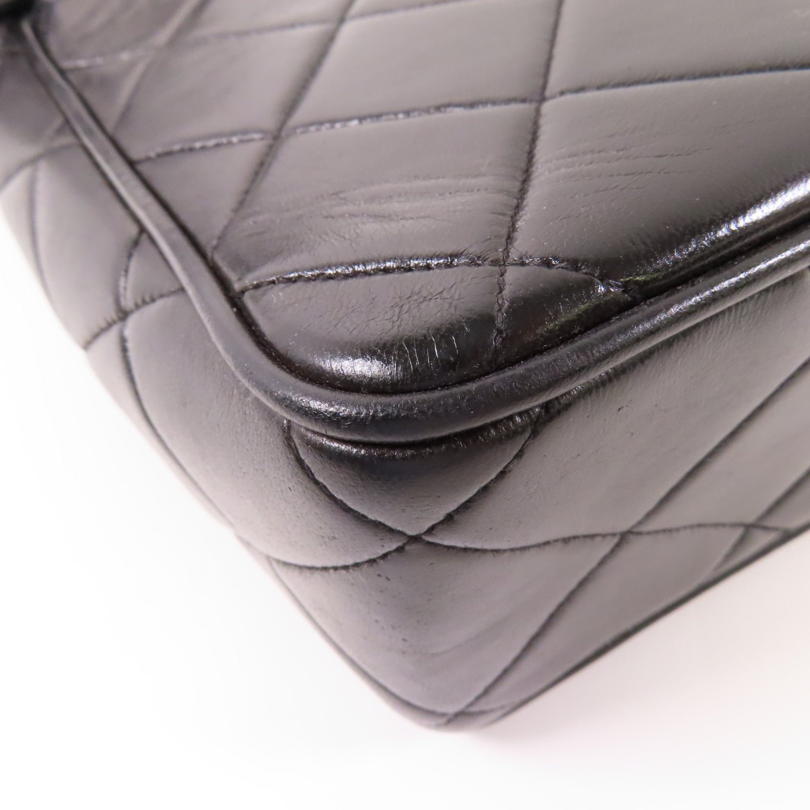 CHANEL 牛皮皮革Vintage So Black金扣肩背袋