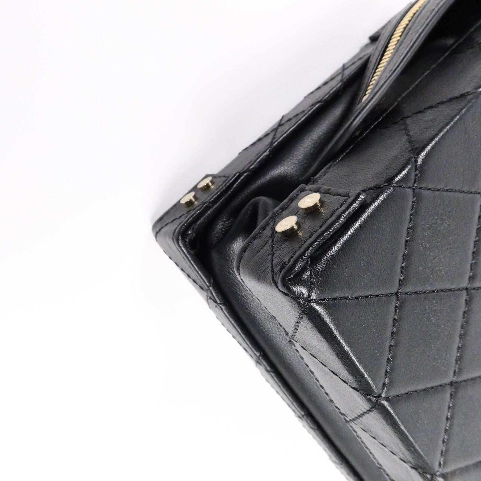 CHANEL 牛皮皮革Vanity Case鏈帶手挽肩背兩用袋