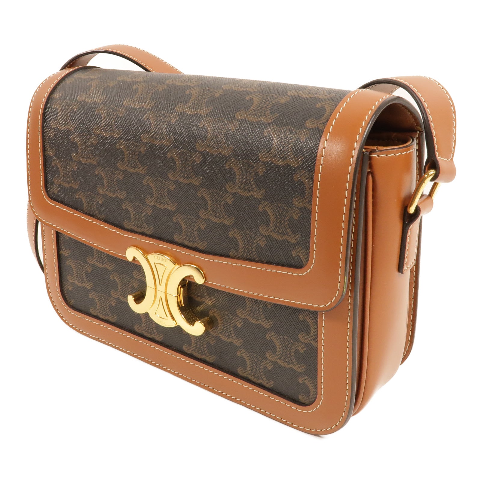 CELINE 塗層帆布Classique Triomphe肩背袋
