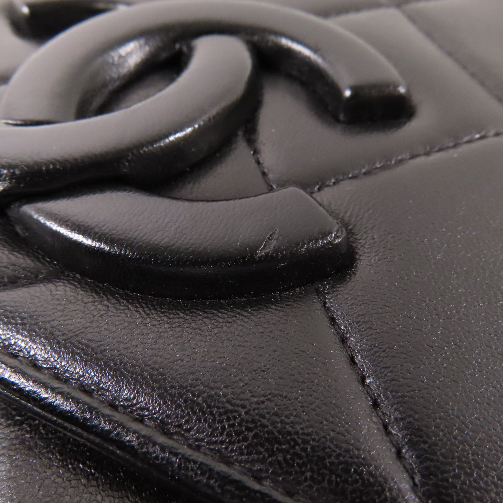 CHANEL 牛皮皮革Vintage So Black金扣肩背袋