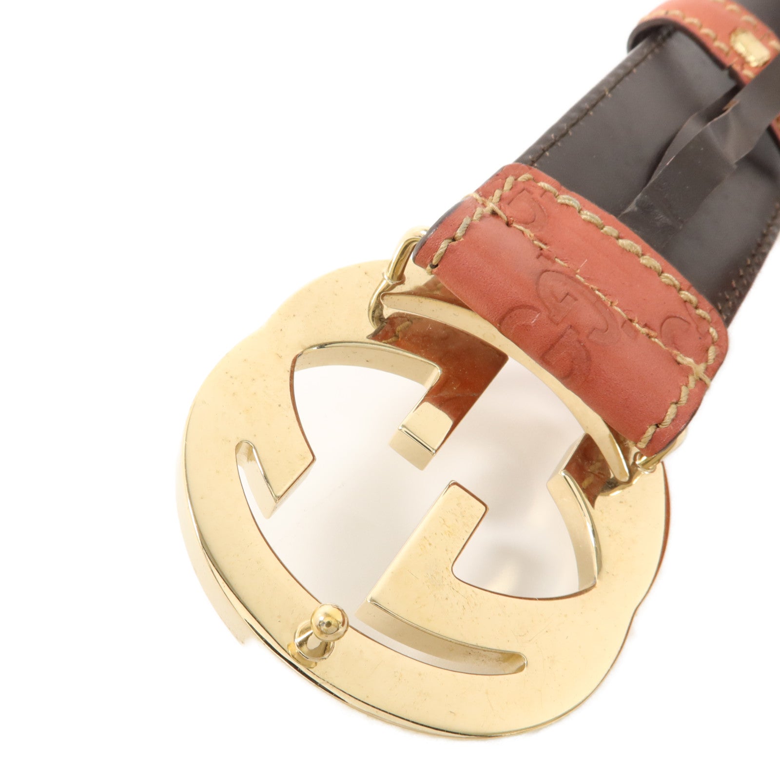 GUCCI 牛皮皮革Interlocking GG Belt 85cm皮帶