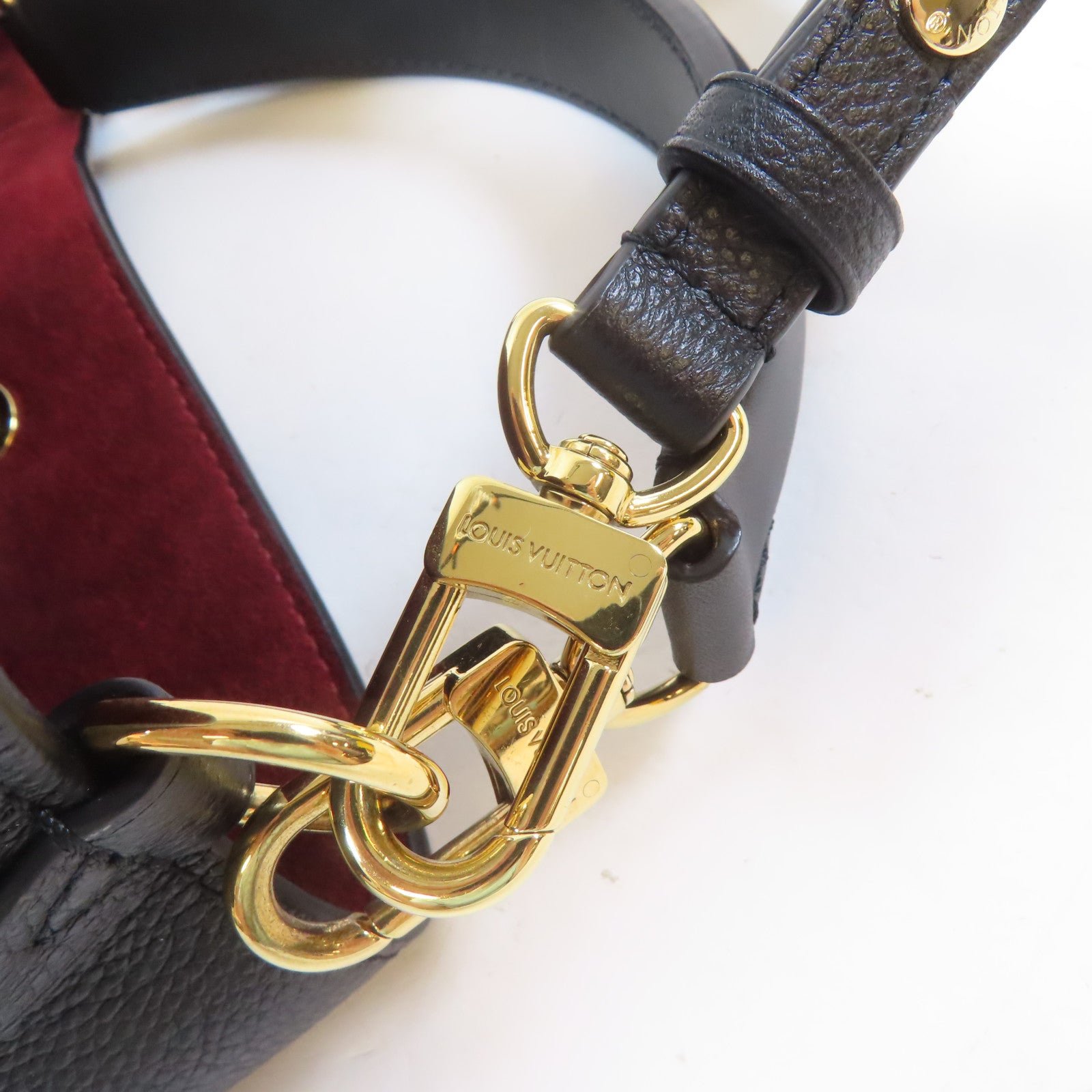LOUIS VUITTON Monogram Empreinte Neo Noe MM金扣手挽肩背兩用袋黑色
