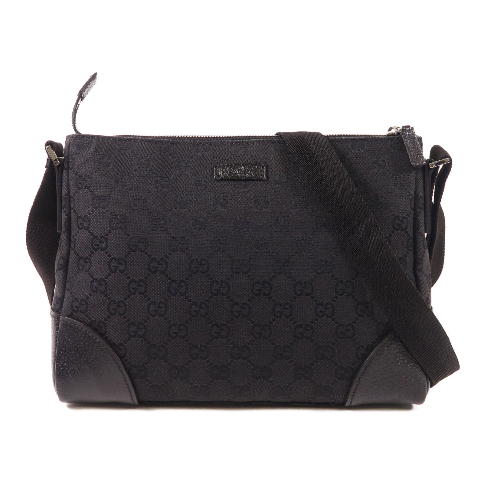 GUCCI 帆布Shoulder Bag銀扣肩背袋