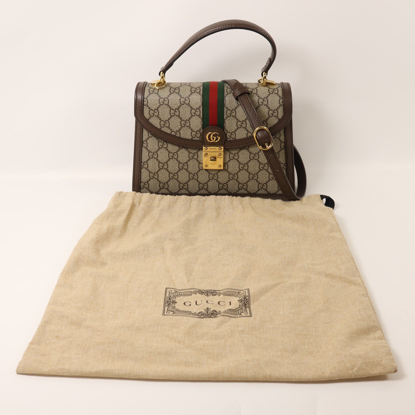 GUCCI 塗層帆布Top Handle手挽肩背兩用袋