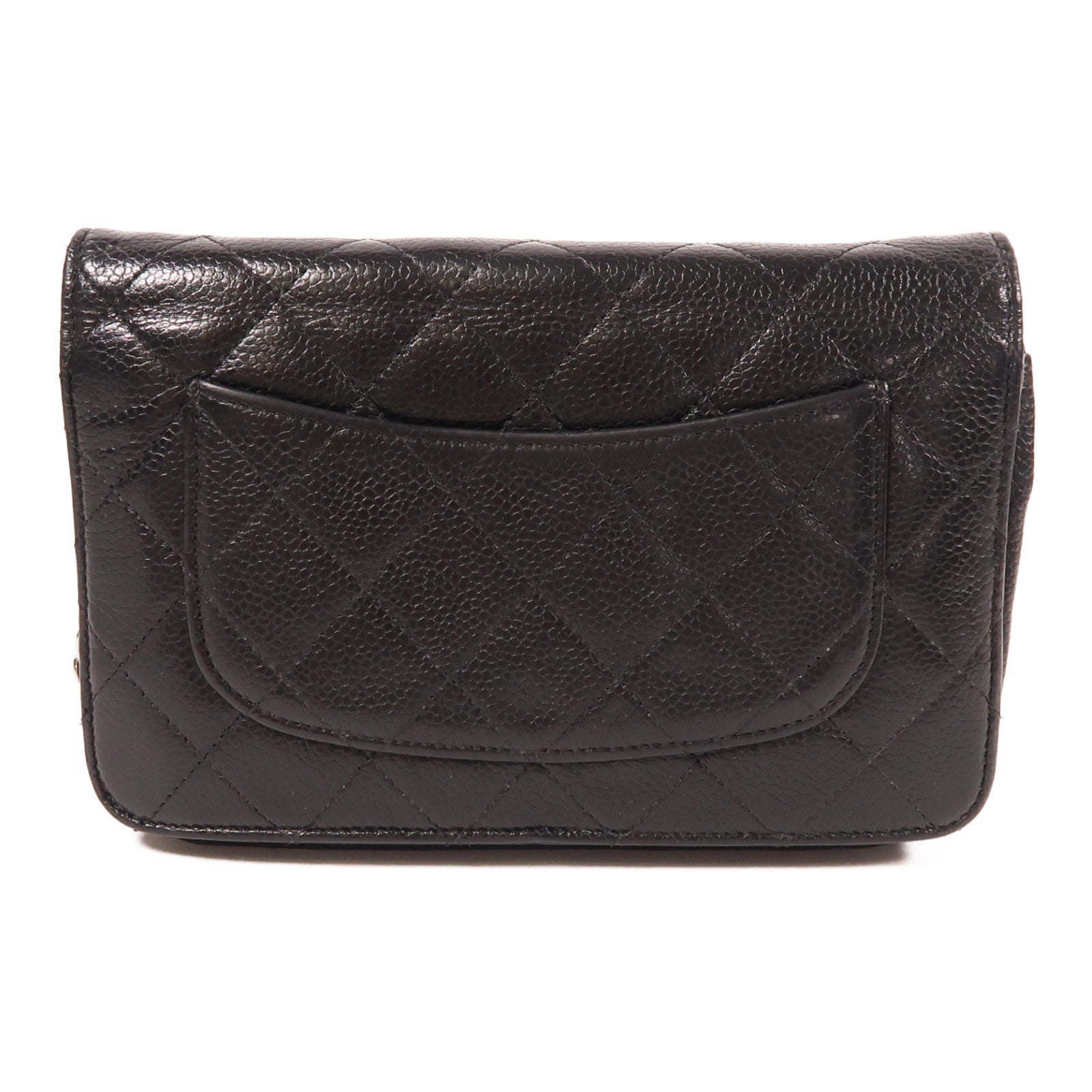 CHANEL 牛皮皮革WOC Wallet On Chain銀扣鏈帶肩背袋