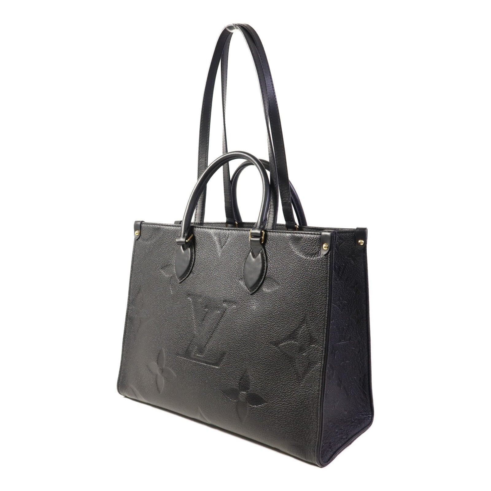 LOUIS VUITTON Monogram Empreinte On The Go MM金扣手挽肩背兩用袋