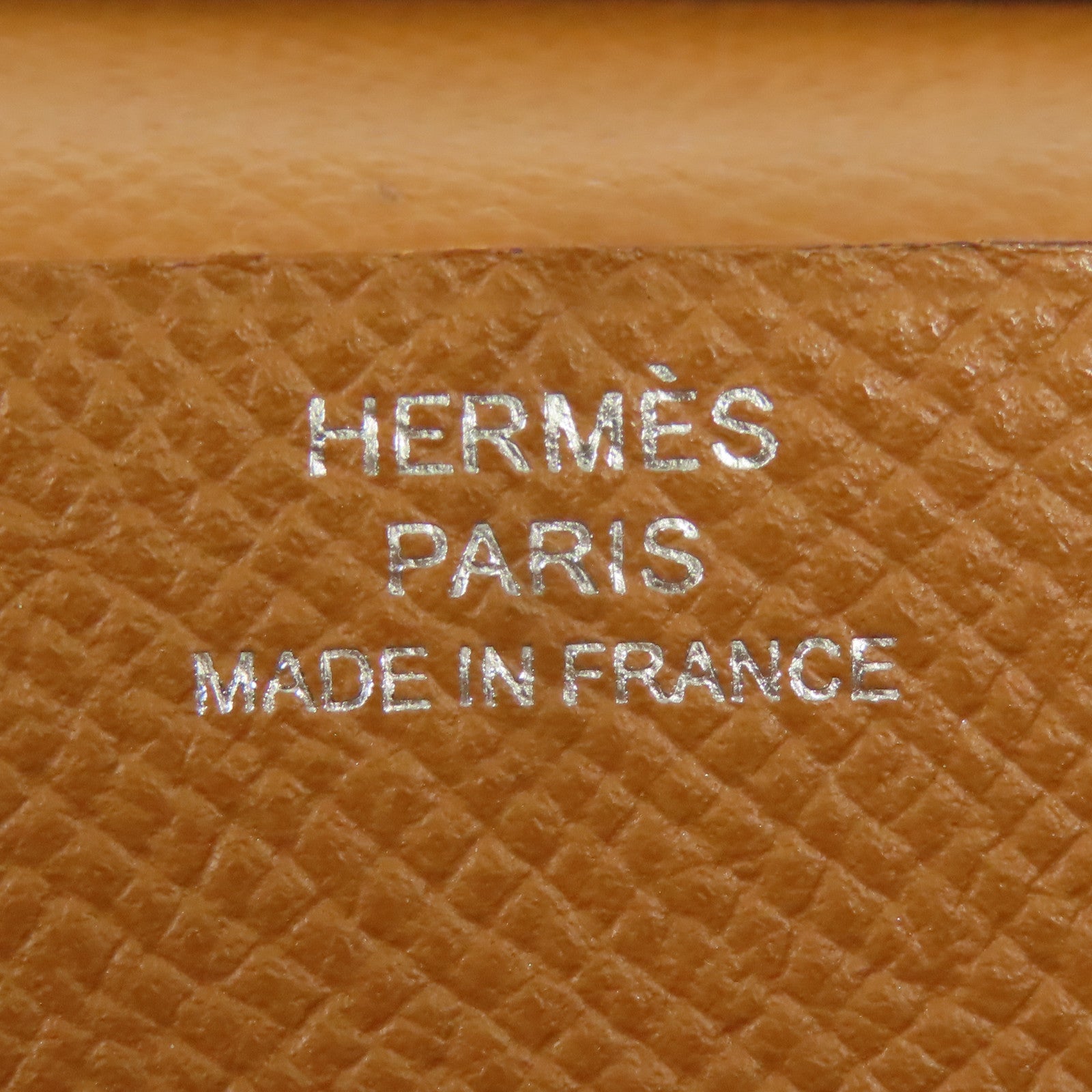 HERMES Epsom皮革Bearn W Snap銀扣長錢包Gold