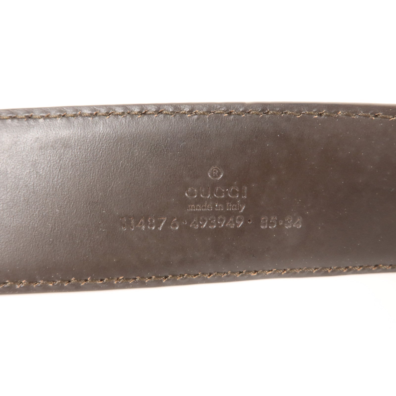 GUCCI 牛皮皮革Interlocking GG Belt 85cm皮帶
