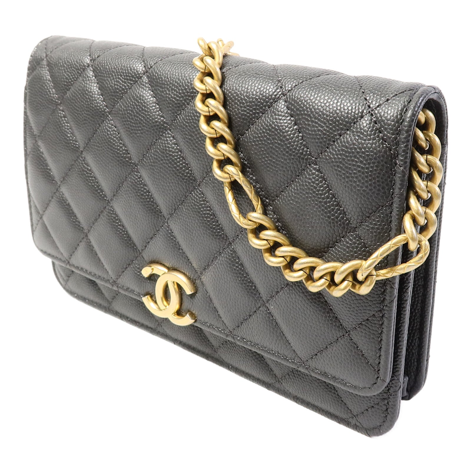 CHANEL 牛皮皮革Wallet On Chain鏈帶肩背袋