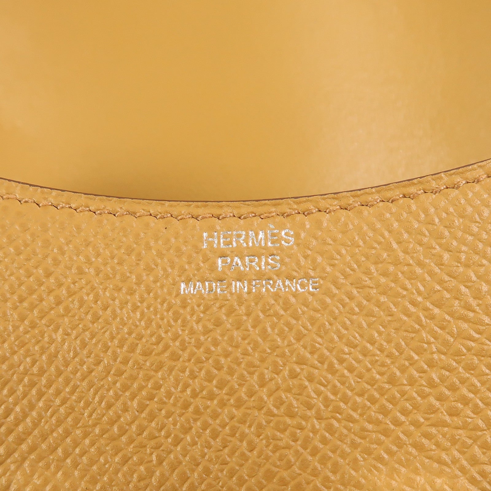 HERMES Epsom皮革Constance Slim銀扣錢包Biscuit