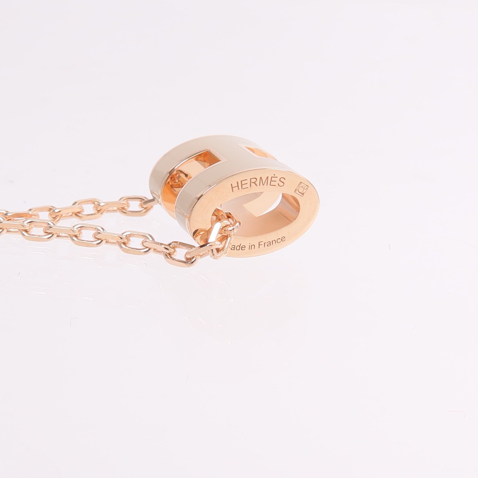 HERMES 金屬Mini Pop H Necklace項鍊Marron Glace