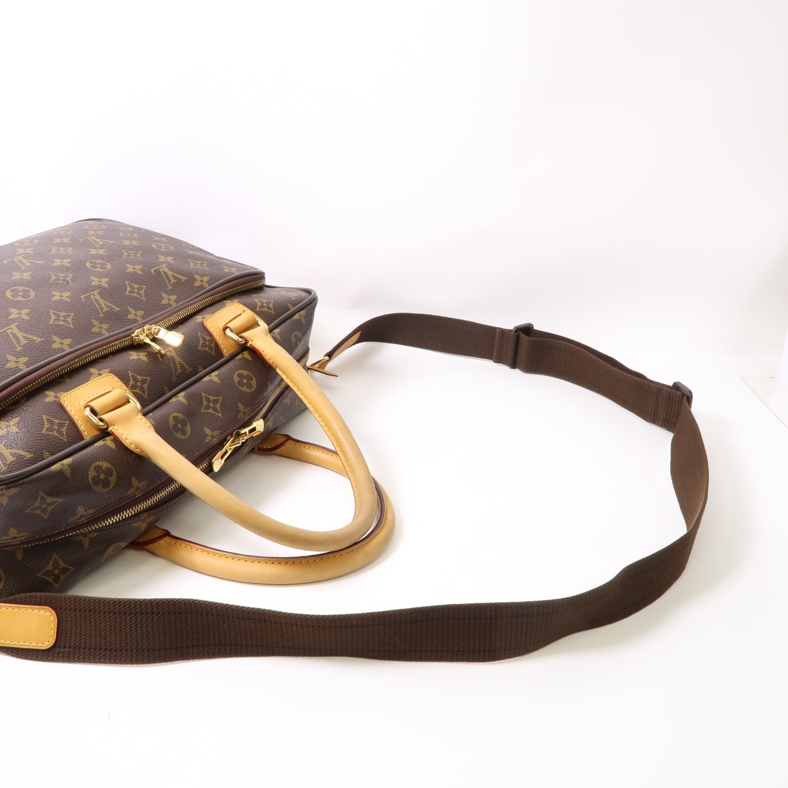 LOUIS VUITTON Monogram Icare金扣手挽肩背兩用袋棕色