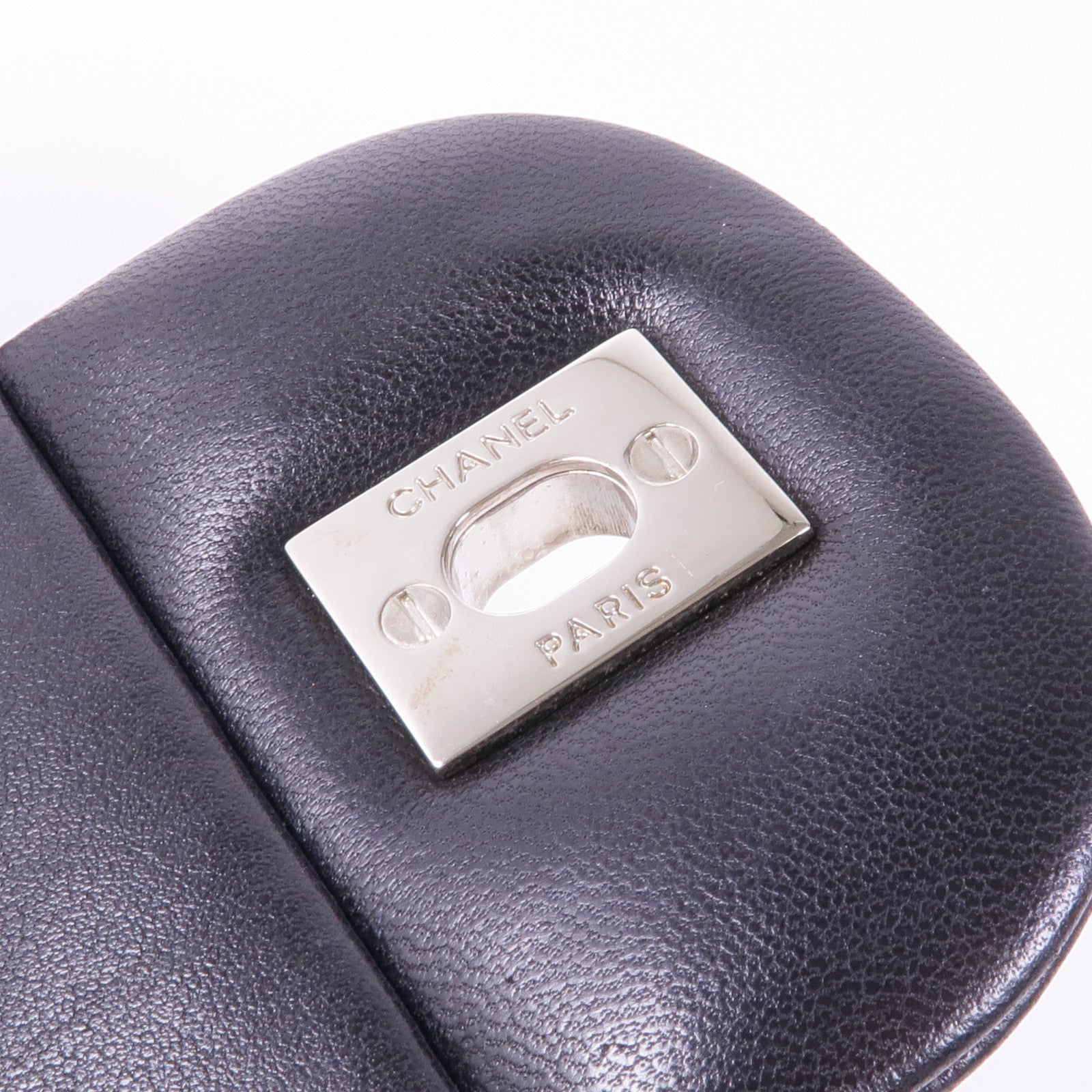 CHANEL 羊皮皮革Large Classic銀扣肩背袋