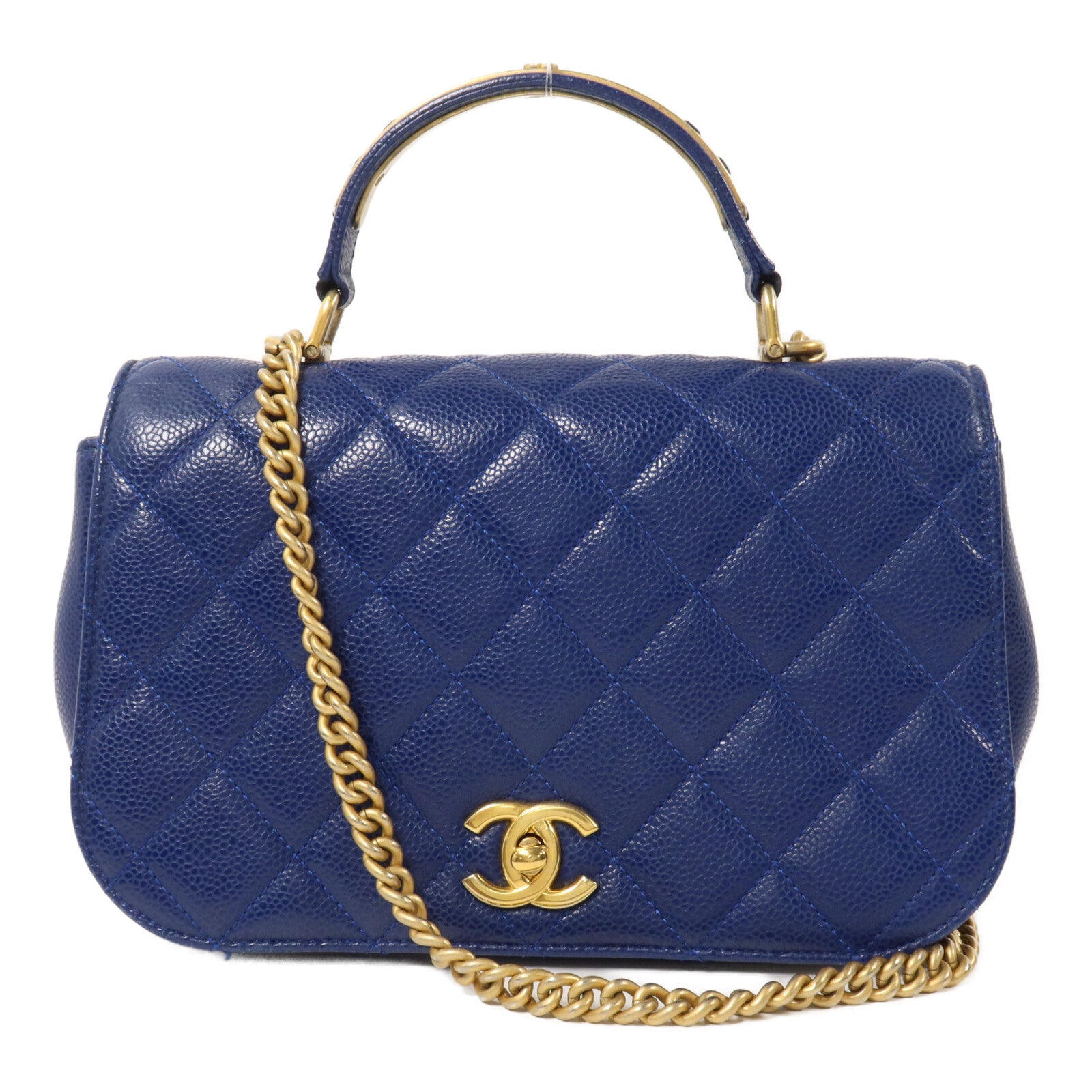 CHANEL 牛皮皮革Carry Around Flap Bag鏈帶手挽肩背兩用袋